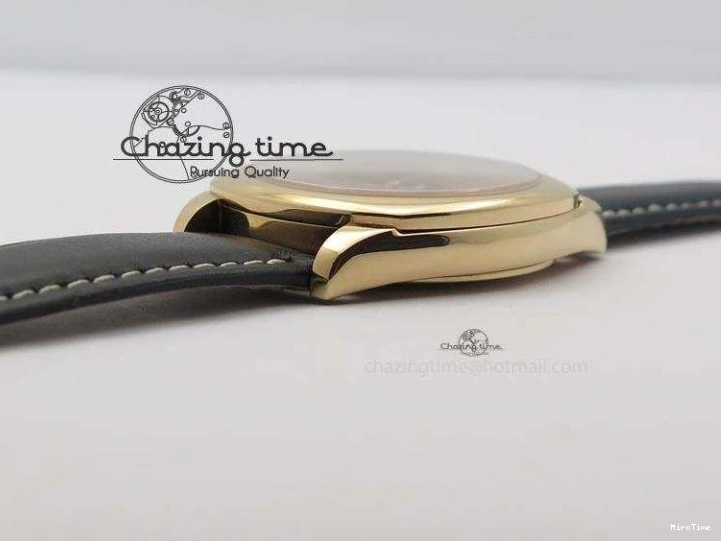 MiroTime 0103 EyeCatching Cellini Date RG Rose Gold Dial Numeral Markers On Black Leather Strap A 3884